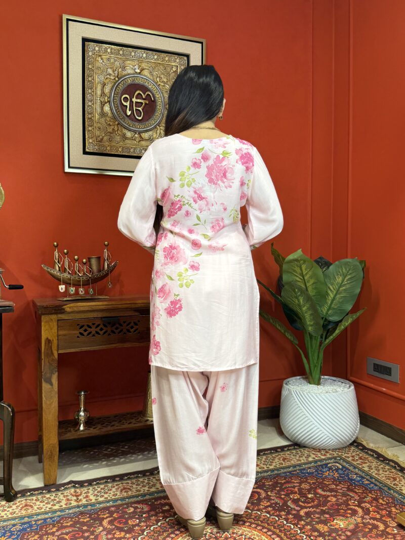 Pink floral bloom farshi salwar suit set