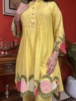 Yellow floral elegant suit set