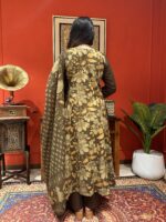 Olive elegant Anarkali suit set with dupatta