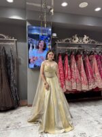 Creme yellow elegant lehenga set