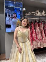 Creme yellow elegant lehenga set