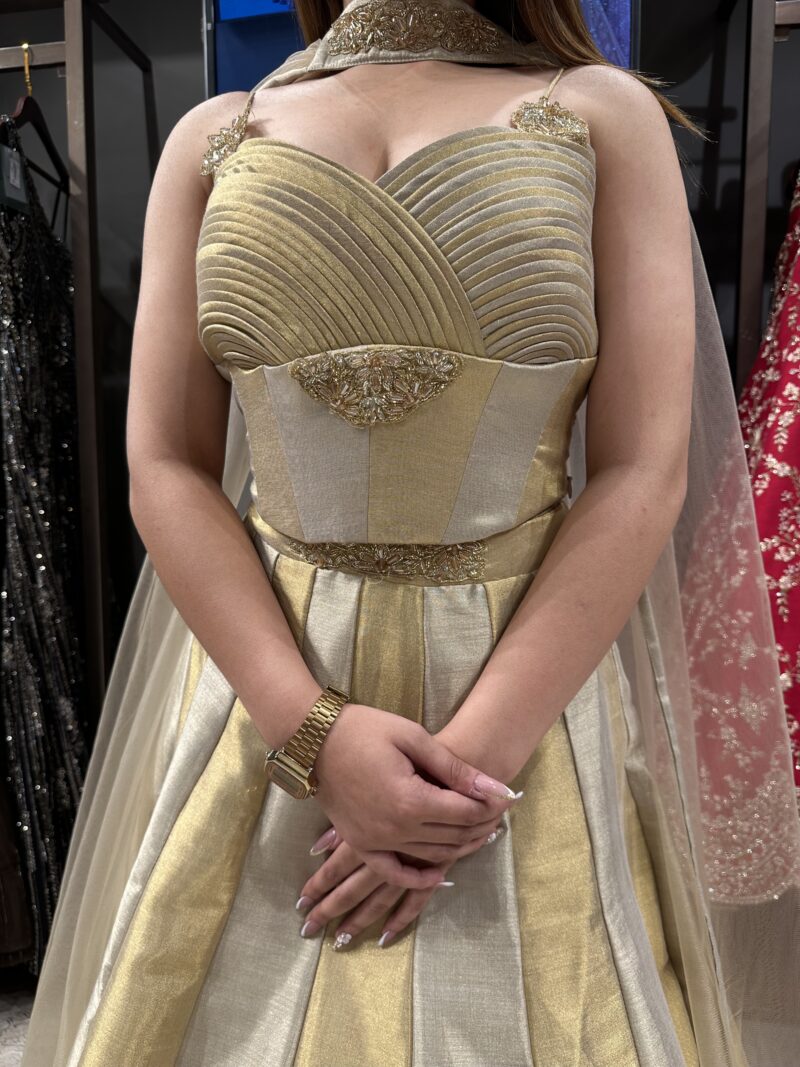 Creme yellow elegant lehenga set