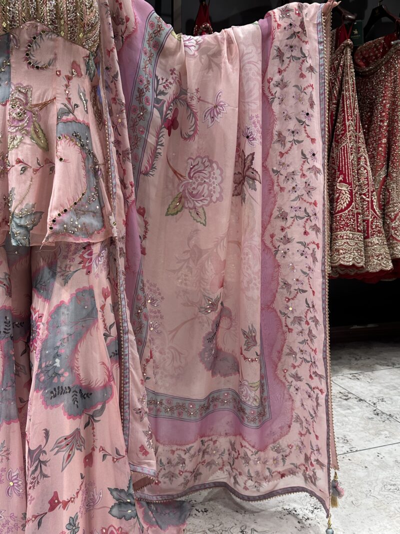 Blush bloom sharara set with dupatta