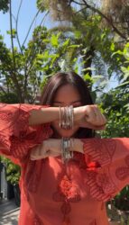 Rust orange charm embroidered co-ord set