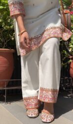 Ivory bloom embroidered co-ord set