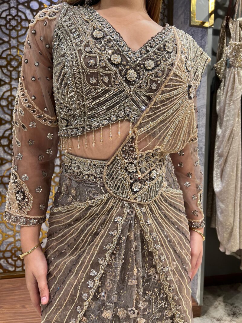Moonlit drape saree set