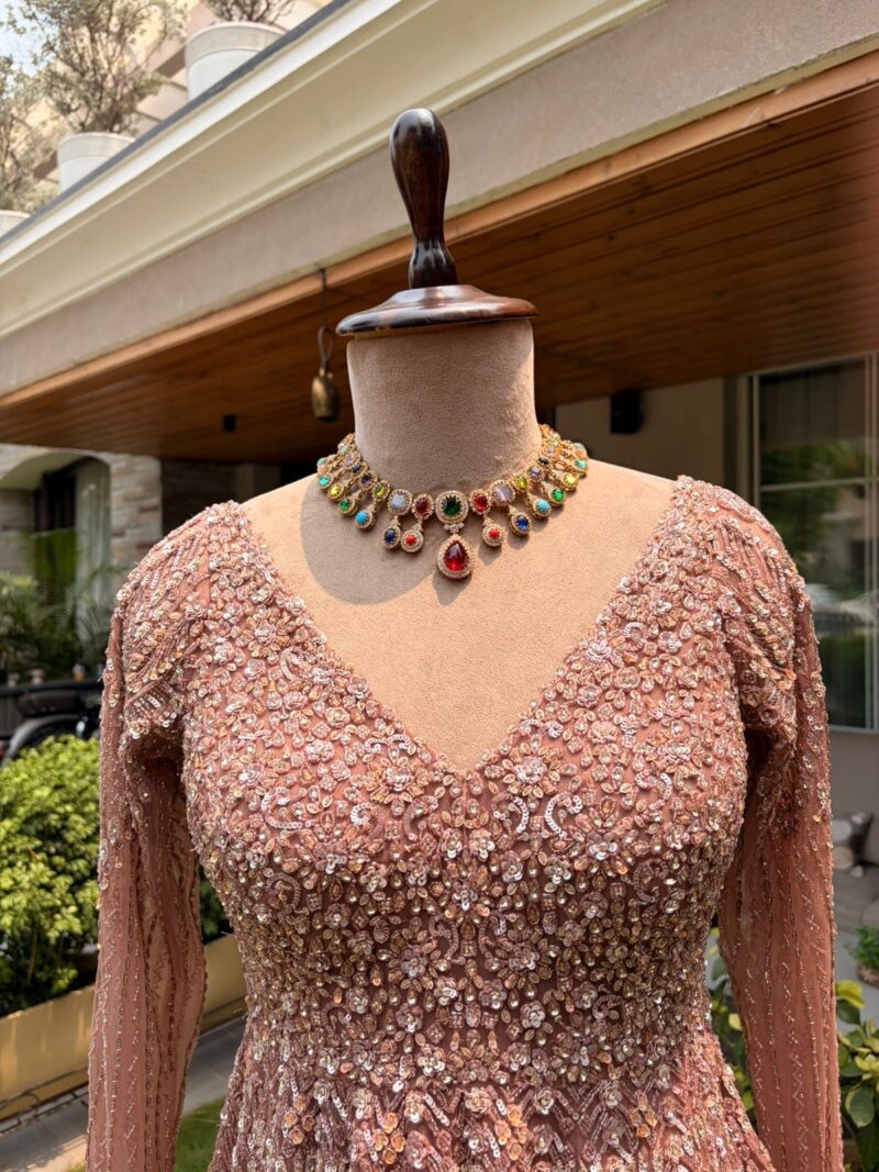 Rose gold mirage sharara set