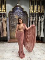 Rose drape glam saree