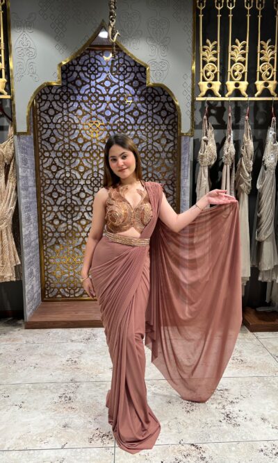 Rose drape glam saree