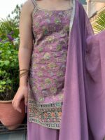 Lavender gold sharara set with dupatta