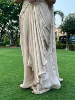 Celestial pearl drape saree