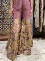 Mauve celestial sharara set with jacket