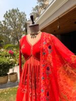 Ruby red signature lehenga set