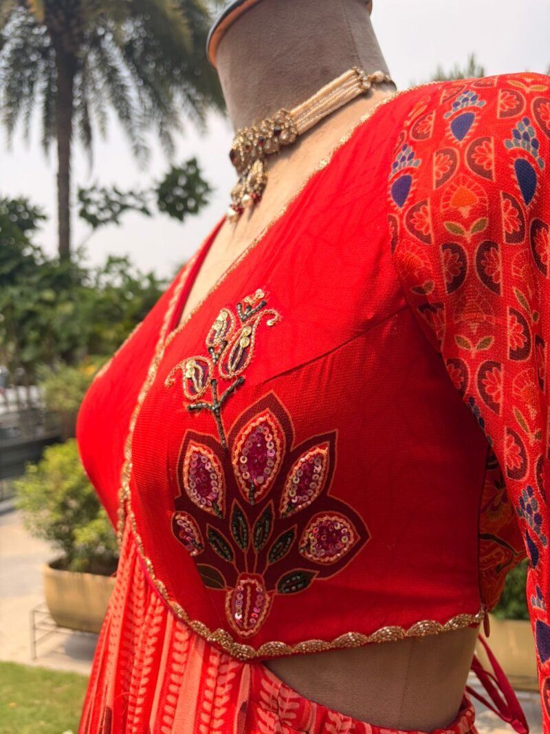 Ruby red signature lehenga set