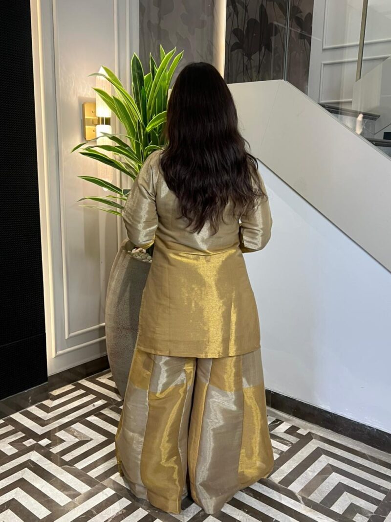 Olive green embellished gharara set