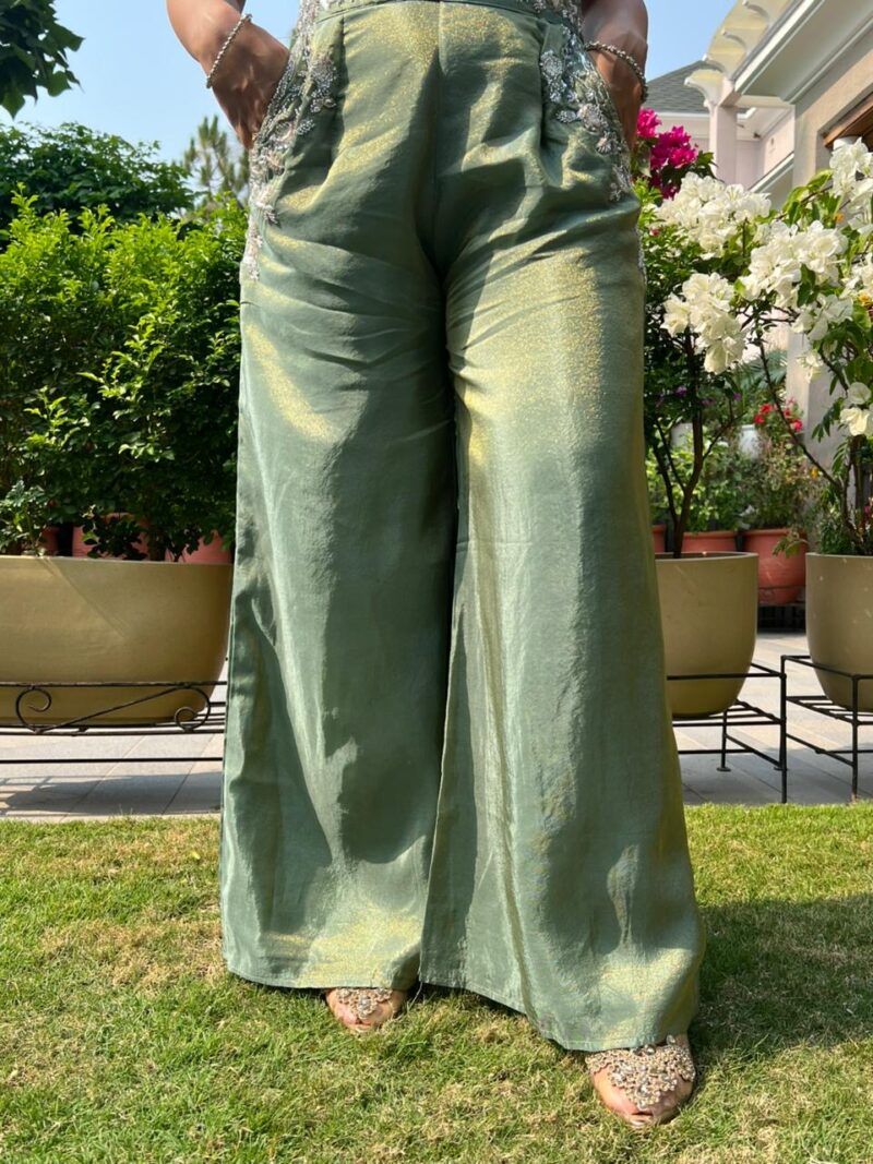 Green Fusion Indo western set with dupatta