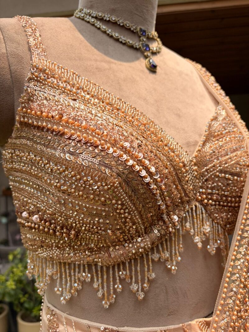 Champagne aura drape saree