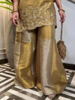 Olive green embellished gharara set