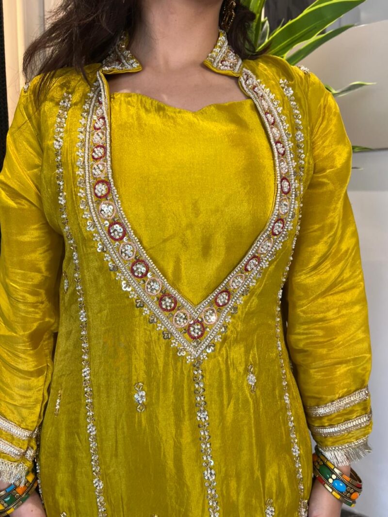 Vibrant mustard elegant festive co-ord set