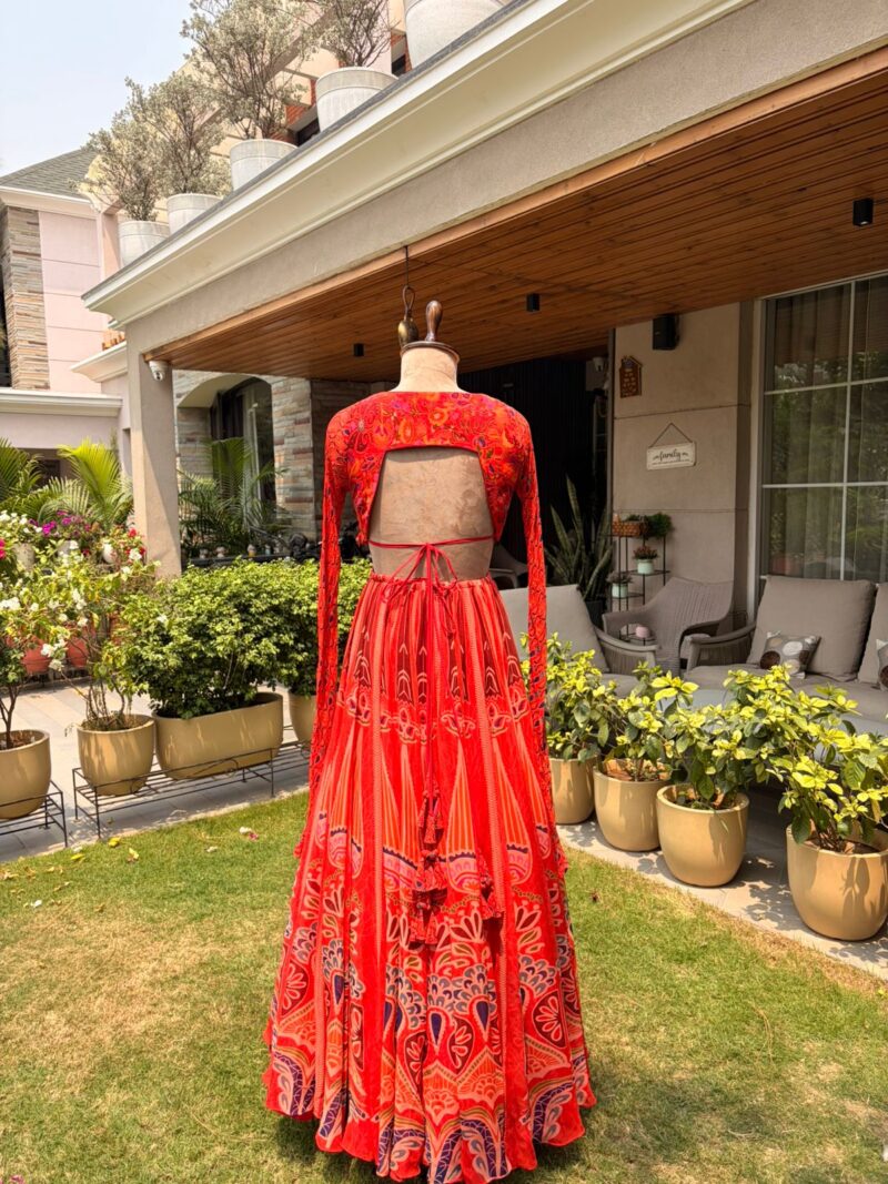 Ruby red signature lehenga set