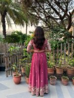 Dusty pink embellished sharara set with dupatta