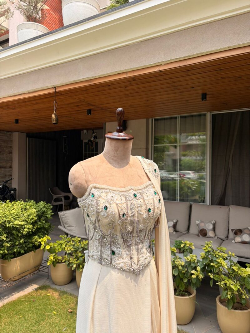 Ivory celestial drape saree