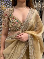 Golden embellished heritage saree