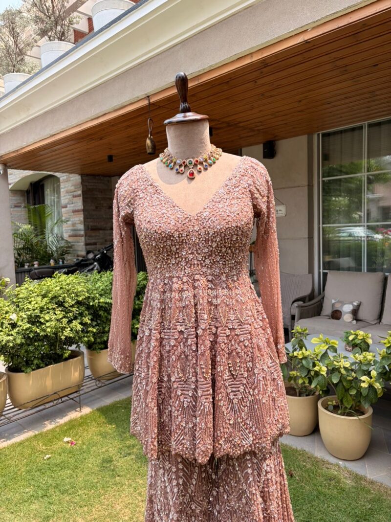 Rose gold mirage sharara set