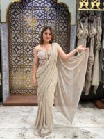 Moonlit pearl drape saree