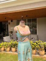 Elegant mint embroidered co-ord set
