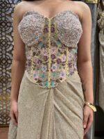 Moonlit pearl drape saree