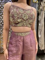 Mauve celestial sharara set with jacket