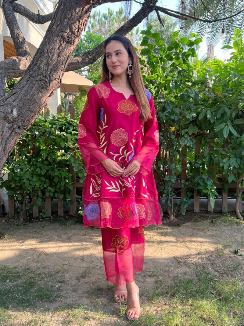 Elegant magenta floral  co-ord set
