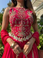 Hot pink elegant embellished set