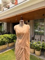 Champagne aura drape saree