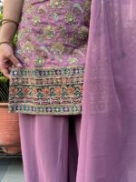 Lavender gold sharara set with dupatta