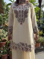 Classic ivory bloom suit set with dupatta