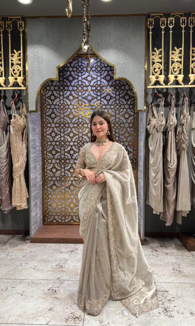 Champagne noor elegant saree