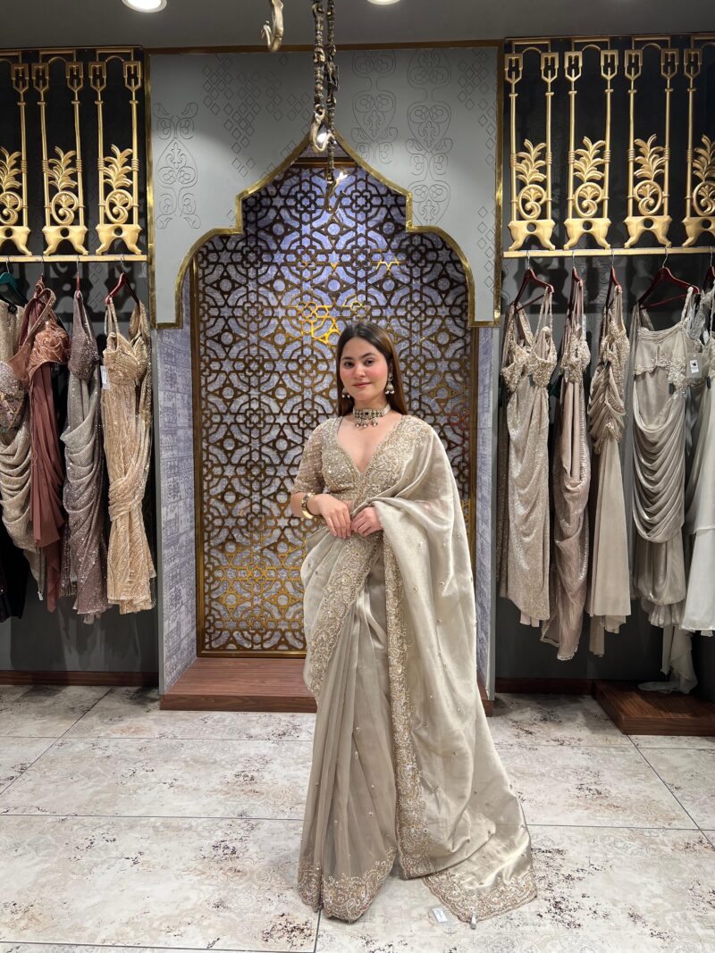 Champagne noor elegant saree