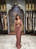 Rose drape glam saree