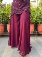 Midnight plum shimmer set with dupatta