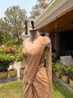 Champagne aura drape saree
