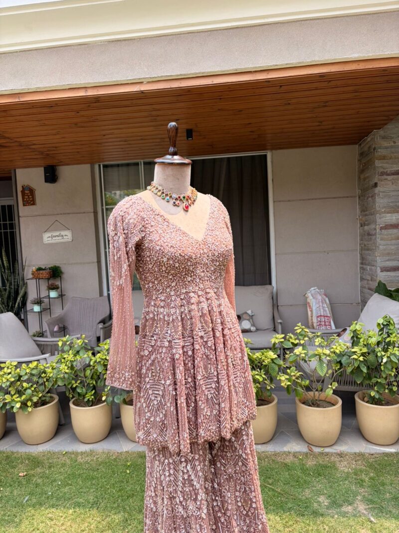 Rose gold mirage sharara set