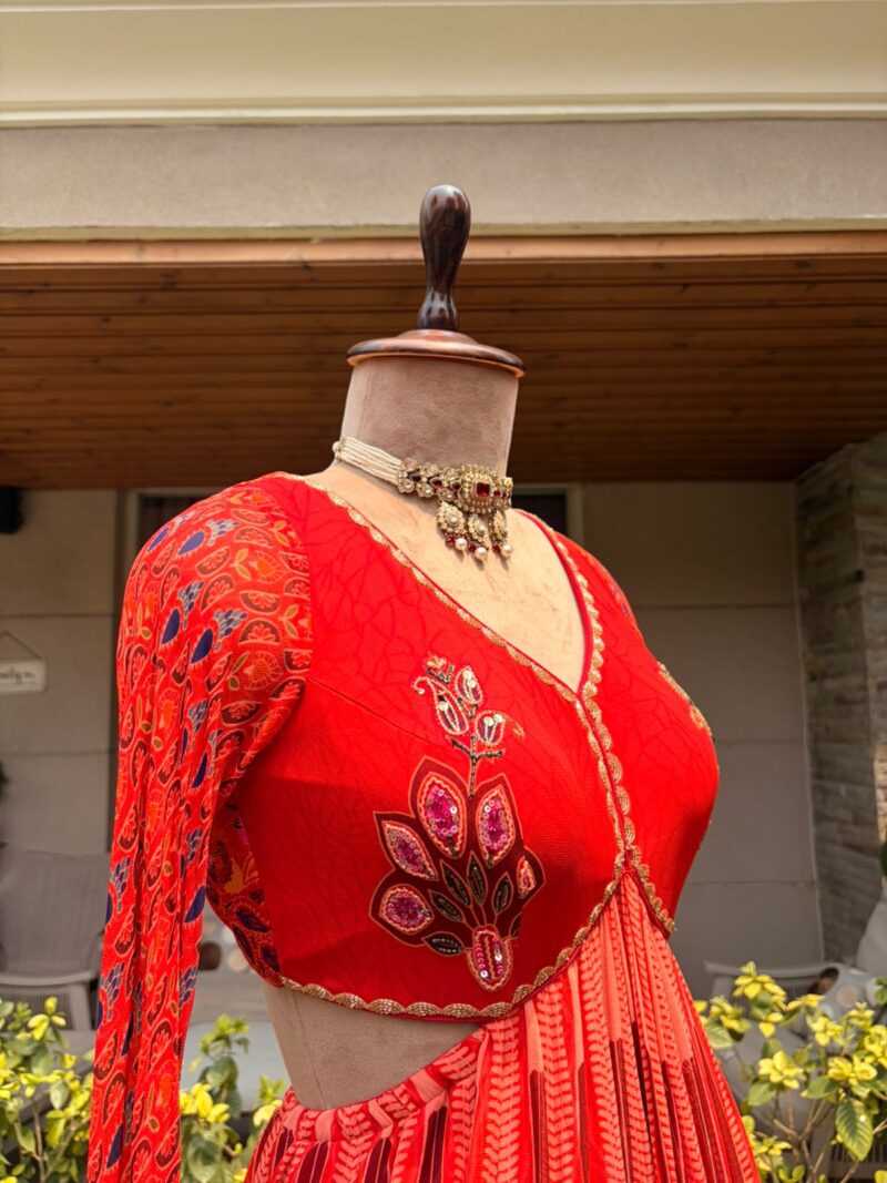 Ruby red signature lehenga set