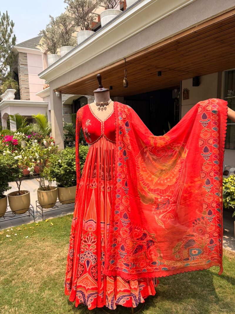 Ruby red signature lehenga set
