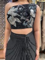 Midnight sequin elegant drape saree