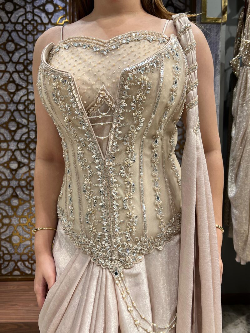 Pearl drape corset fusion set