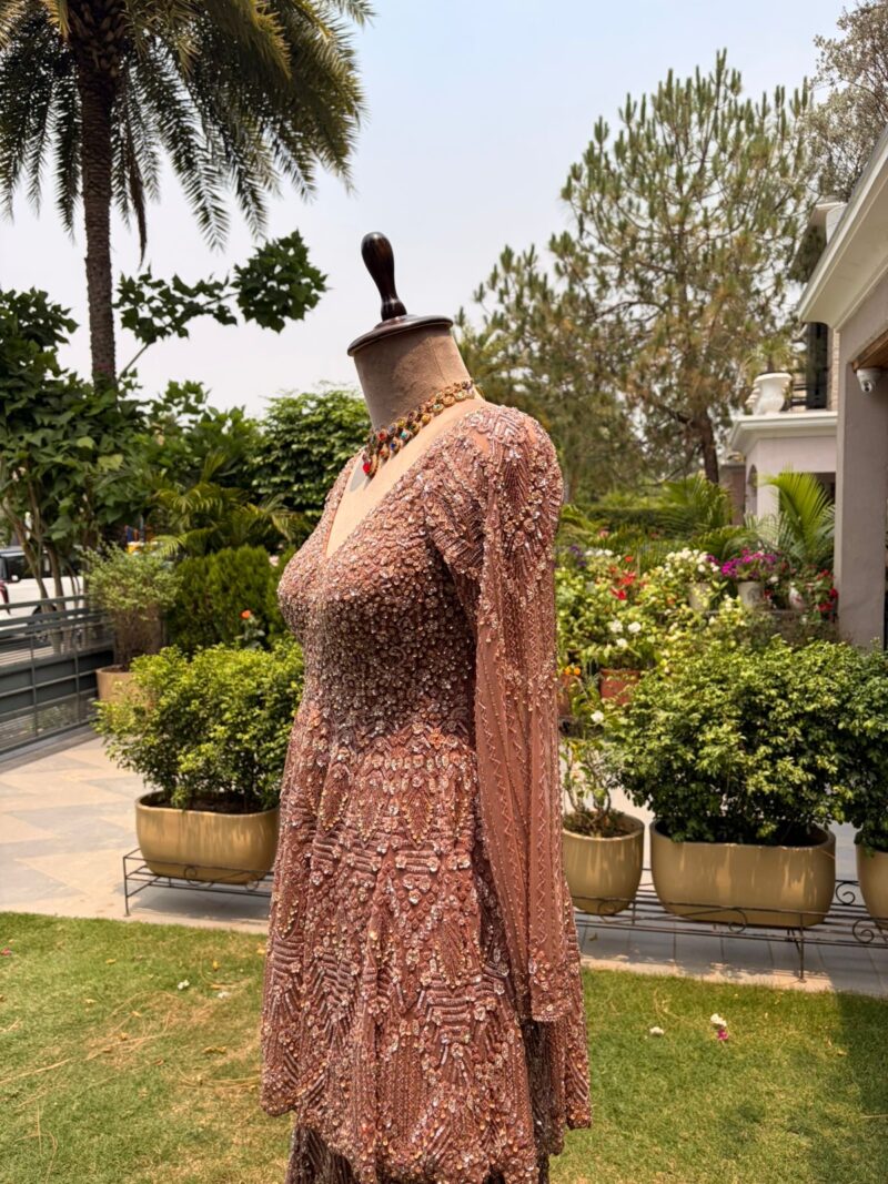 Rose gold mirage sharara set