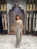 Moonstone drape saree set