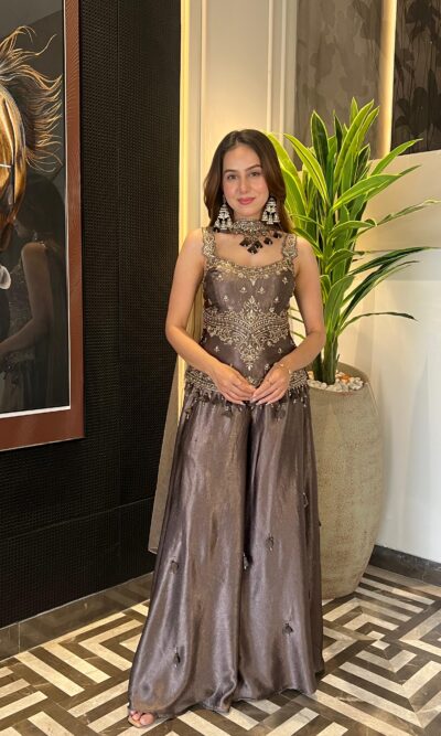 Mocha statement embellished set